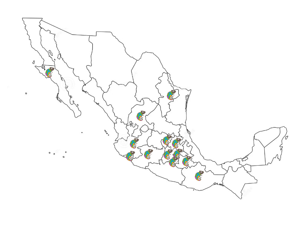 Mapa de expansión por la República Mexicana
